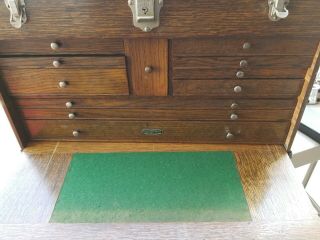 Vintage H Gerstner & Sons Model 052 Wood Machinist Tool Box / Chest / 11 Drawers 6