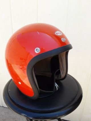 Vintage Orange Bell Toptex Magnum Motorcycle Helmet Orange 7 3/8