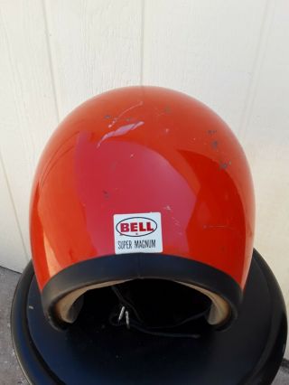 Vintage ORANGE Bell toptex Magnum Motorcycle Helmet Orange 7 3/8 3