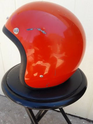 Vintage ORANGE Bell toptex Magnum Motorcycle Helmet Orange 7 3/8 4