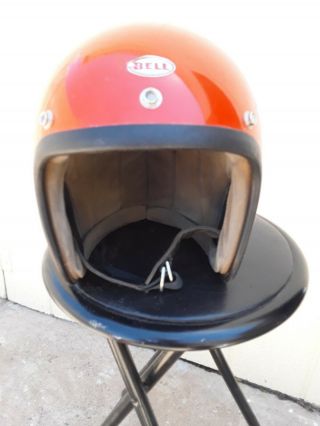Vintage ORANGE Bell toptex Magnum Motorcycle Helmet Orange 7 3/8 5