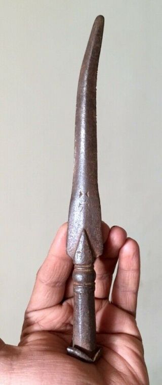 Vintage Old Mughal Period Rare Fine Hand Engraved Iron Spear