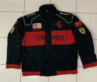 Vintage Ferrari Racing Jacket Black And Red Mens Xl