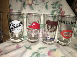 8 RARE VTG 1950 ' s National League Baseball Team Logo Drinking Glass Set NIB MLB 3