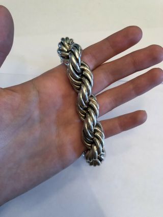 Antique Silver Rope Toggle Clasp Bracelet 2