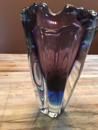 vintage murano glass vase,  mid century,  purple Sommerso,  1960s 4