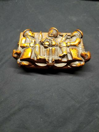 Antique Treen 19th Century Carved Table Snuff Box