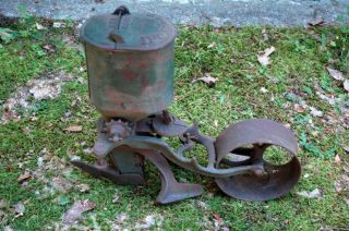 Vintage Iron Age Farm Implement Seeder Seed Planter Green Paint