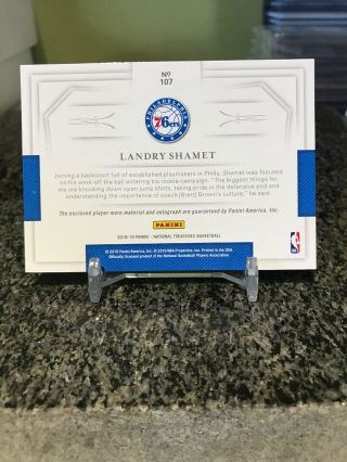 2018 - 19 National Treasures 107 Landry Shamet Rookie Patch Auto RPA Rare SSP /25 2