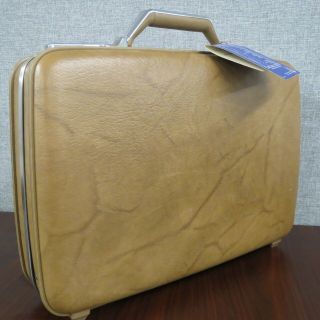 Vintage American Tourister Brown Hard Shell Briefcase Attache Key locks 7