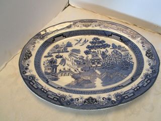 Vintage Blue Willow Oval Platter Heritage Limited 18 ½” Wide Mid Century