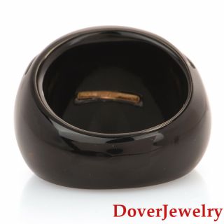 Italian Milor Onyx 14K Yellow Gold Dome Cocktail Ring 12.  3 Grams NR 4
