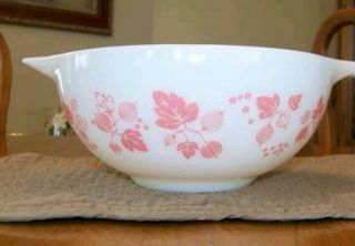 PYREX Vtg Pink Gooseberry Cinderella Mixing Bowls 441 442 443 444 Complete Set - 4 4