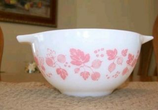 PYREX Vtg Pink Gooseberry Cinderella Mixing Bowls 441 442 443 444 Complete Set - 4 6