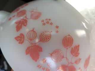 PYREX Vtg Pink Gooseberry Cinderella Mixing Bowls 441 442 443 444 Complete Set - 4 8