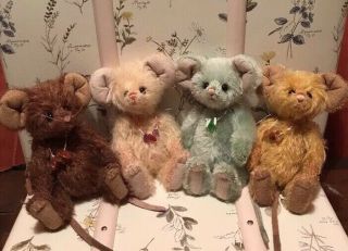 Charlie Bears RARE Set The Mouse Gang Minimo 2013 sabelle Lee RETIRED & Bags 2