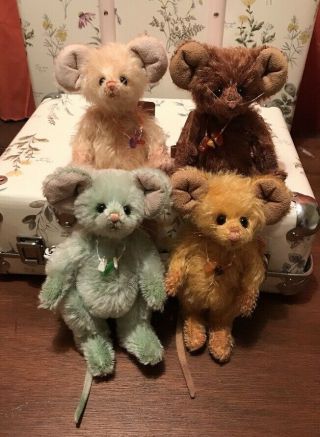 Charlie Bears RARE Set The Mouse Gang Minimo 2013 sabelle Lee RETIRED & Bags 3