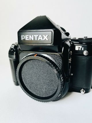 {EXCELLENT} Pentax 67ii TTL Meter Prism Finder RARE FIND PENTAX 67ii W/Eye Cup 12