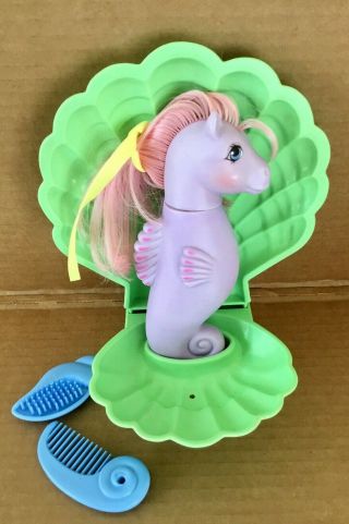 Vintage My Little Pony Sealight Sea Horse G1 With Shell All Accessories Exc 1983