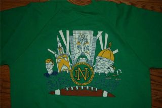 Notre Dame Irish Football Sweatshirt 1990 The Shirt Men Xl Holtz Vintage Green