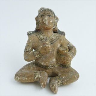 19th Century Indian Papier Mache Figure Of A Seated Female