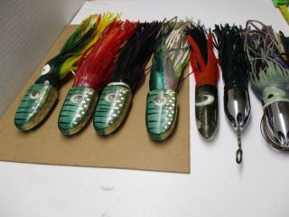 VINTAGE TUNA / MARLIN LURE UNMARKED SET OF 8 LURES 3