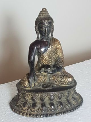 A Qing Dynasty Tibetan Chinese Gilt Bronze Buddha.