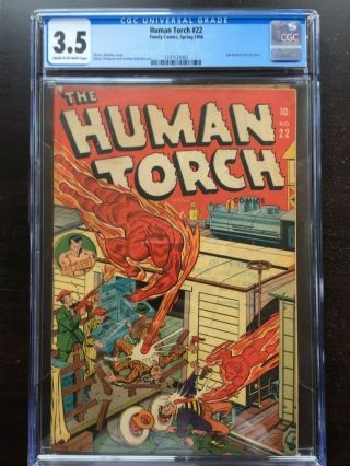 Human Torch 22 Cgc Vg - 3.  5; Cm - Ow; Rare