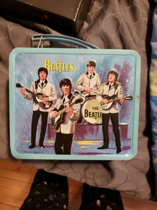 Vintage The Beatles 1965 Aladdin Metal Lunchbox With Thermos.  SHAPE 2