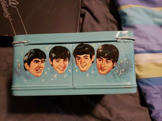 Vintage The Beatles 1965 Aladdin Metal Lunchbox With Thermos.  SHAPE 6