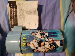 Vintage The Beatles 1965 Aladdin Metal Lunchbox With Thermos.  SHAPE 8