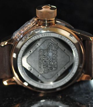 Invicta Men ' s Rare Russian Diver Clear Antique Dial Brown Leather Watch 14774 4