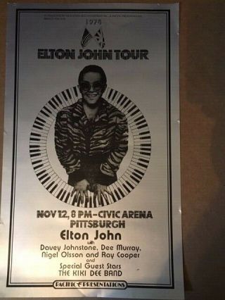 Vintage 1974 Elton John Poster