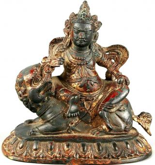 Very Old Rare Chinese Buddha Dragon Statue Copper Buddha On Top Dragon Foo Dog