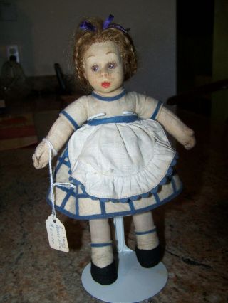 Vintage Lenci 8 " Mascotte Girl With Stand.