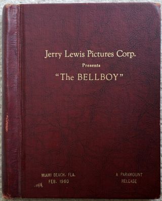 The Bellboy Vintage Hardbound Script Jerry Lewis Miami Beach,  Florida Feb 1960