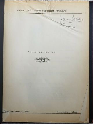 The Bellboy Vintage Hardbound Script Jerry Lewis Miami Beach,  Florida Feb 1960 2