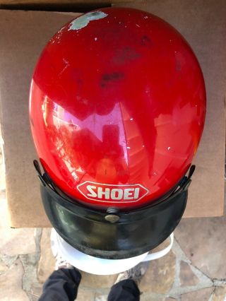 VINTAGE SHOEI Red OPEN FACE HELMET SNELL 1980 2