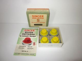 Vintage Singer Sewing Stitch Patterns For Automatic Zigzagger No 4 1955 Yellow