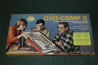 Vintage 1960s Digi - Comp Ii Plastic Binary Computer Kit Esr - Digi Comp 2 W/box