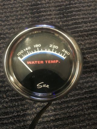 Vintage Sun 2 5/8 Blue Line Water Temperature Gauge With Cup