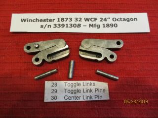 Winchester Model 1873 Matched Toggles & Pins From A 32 Wcf Rifle C1890