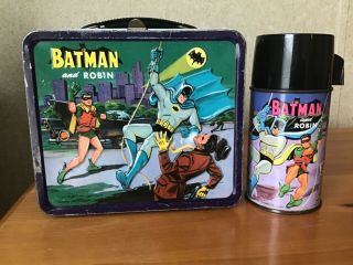 Vintage 1966 Batman Lunchbox And Thermos