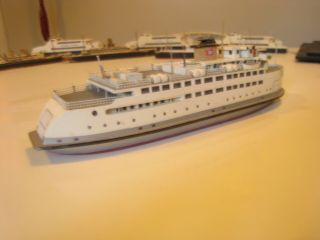Vintage 1970 ' s Fine Scale Handcrafted Wooden Ship Model - M/V Naushon Ferry 3