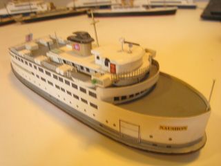 Vintage 1970 ' s Fine Scale Handcrafted Wooden Ship Model - M/V Naushon Ferry 4