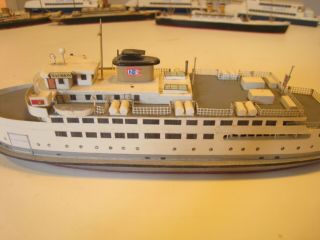 Vintage 1970 ' s Fine Scale Handcrafted Wooden Ship Model - M/V Naushon Ferry 5