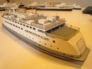 Vintage 1970 ' s Fine Scale Handcrafted Wooden Ship Model - M/V Naushon Ferry 6