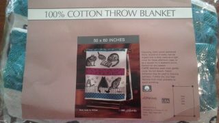 Vintage B Kliban Kat Throw Blanket 1990 Cotton 50 " X 60 " Sitting On Fence Photos