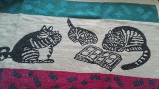 Vintage B Kliban Kat Throw Blanket 1990 Cotton 50 