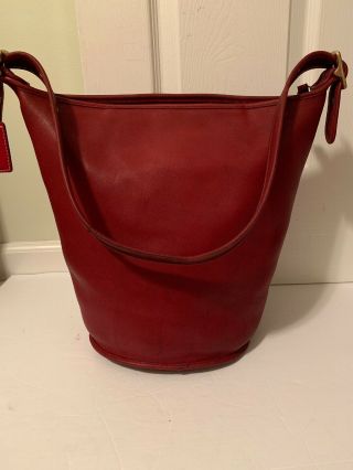 Coach Vintage 9085 Red X - Large Bucket Duffle Feed Bag